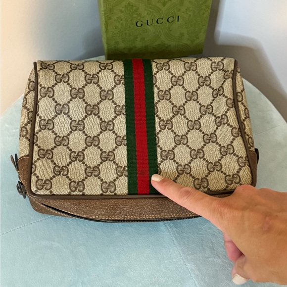 Gucci Vintage GG Web Cosmetic Pouch/Clutch - Picture 10 of 10